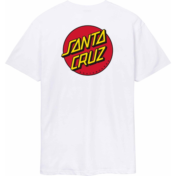 2026 Santa Cruz Mens Classic Dot Chest T-Shirt SCA-TEE-13915 - White